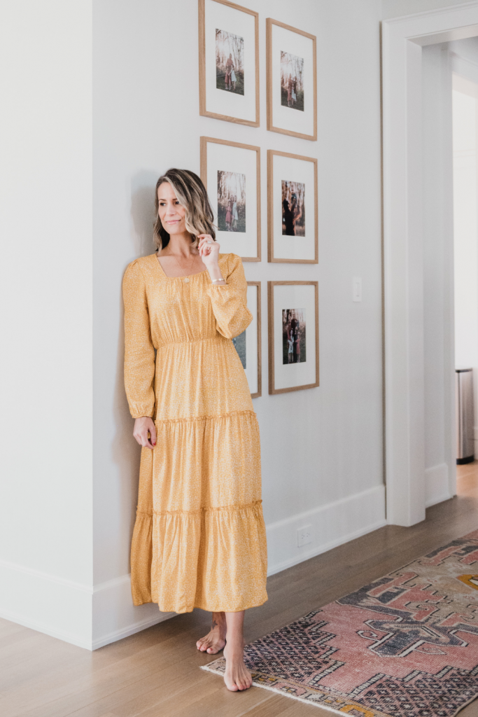 Amazon maxi dress and gallery wall