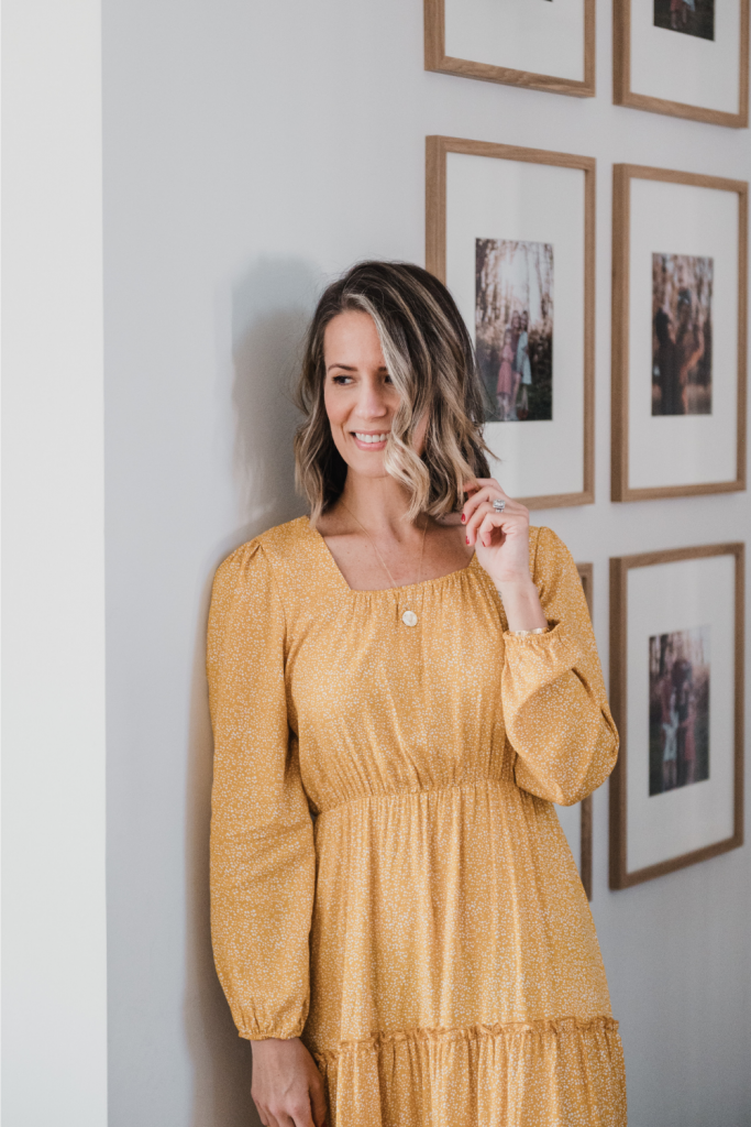 Amazon maxi dress and gallery wall