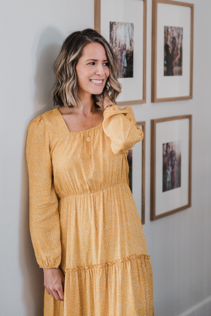 Amazon maxi dress and gallery wall