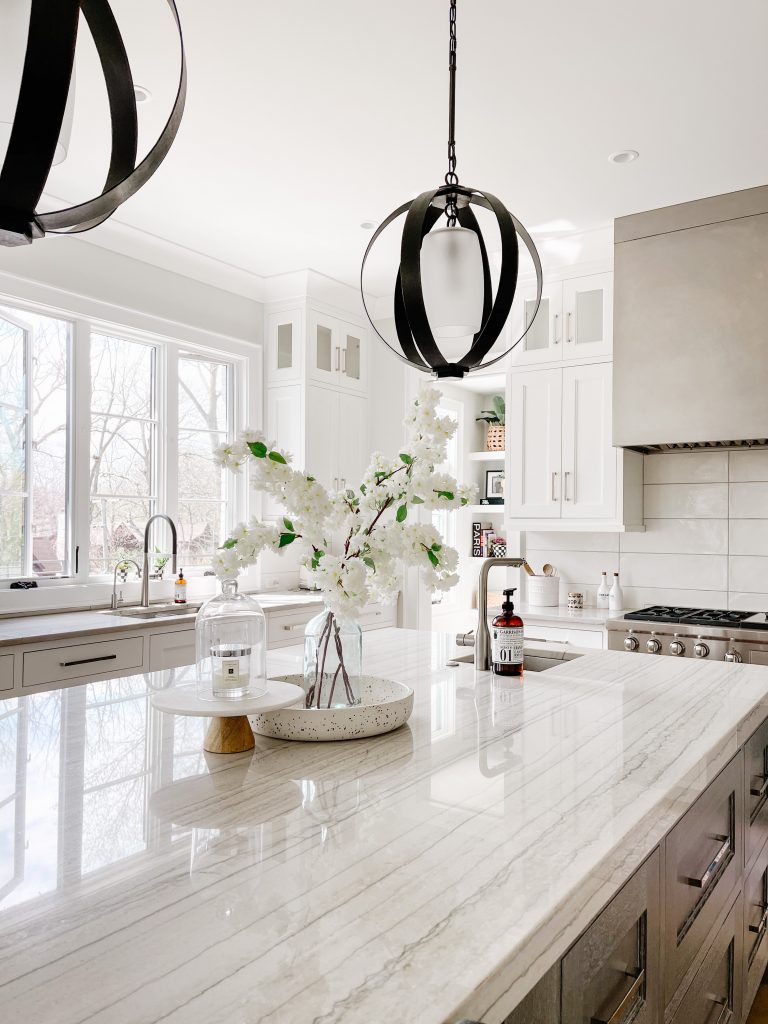 Kitchen Island Spring Decor