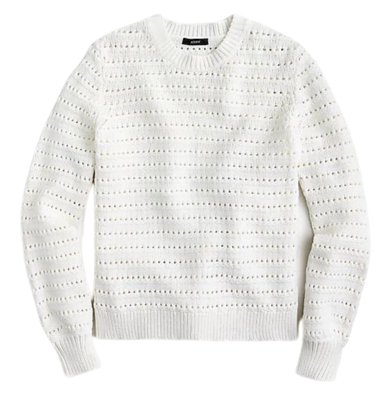 Summer capsule wardrobe. pointelle sweater