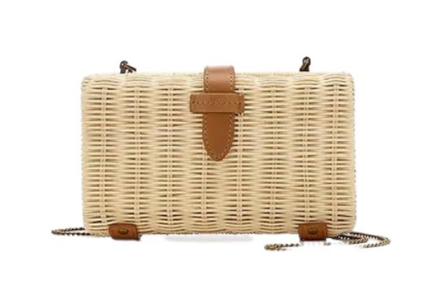 Summer capsule wardrobe, straw clutch