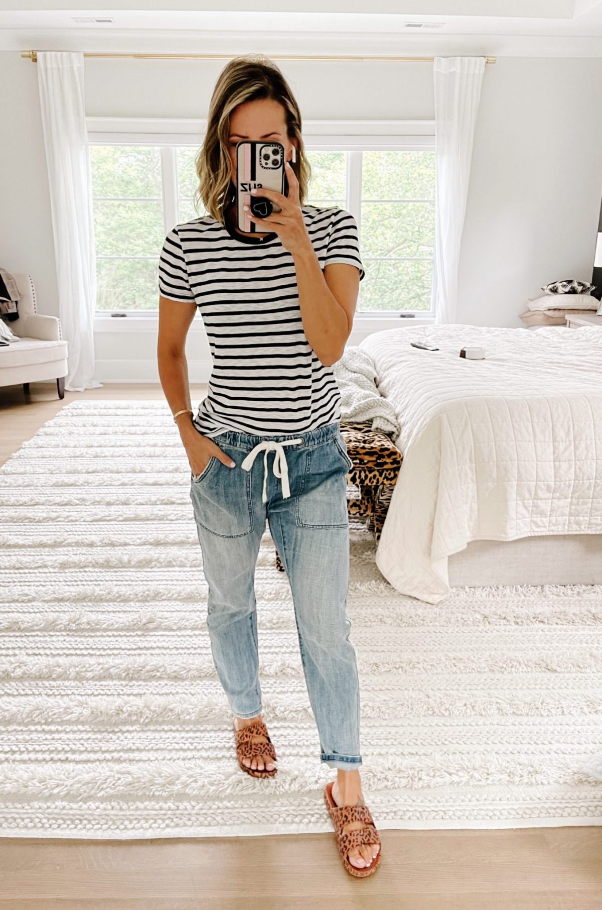 Late summer #ootd round up, striped tee and joggers