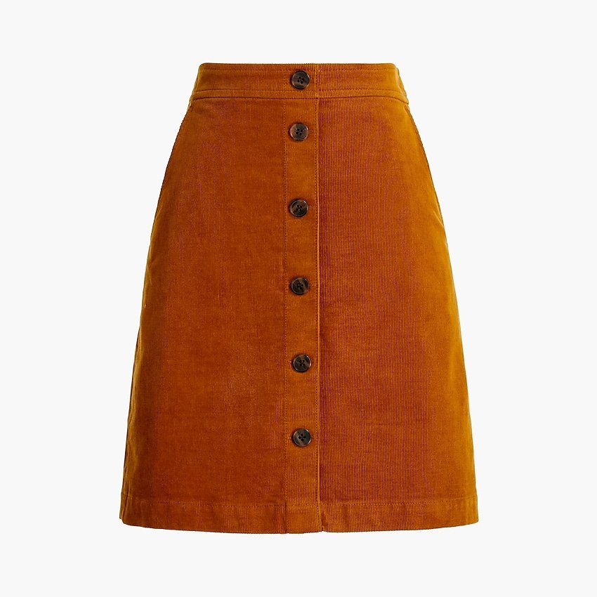 CORDUROY BUTTON-FRONT MINI SKIRT