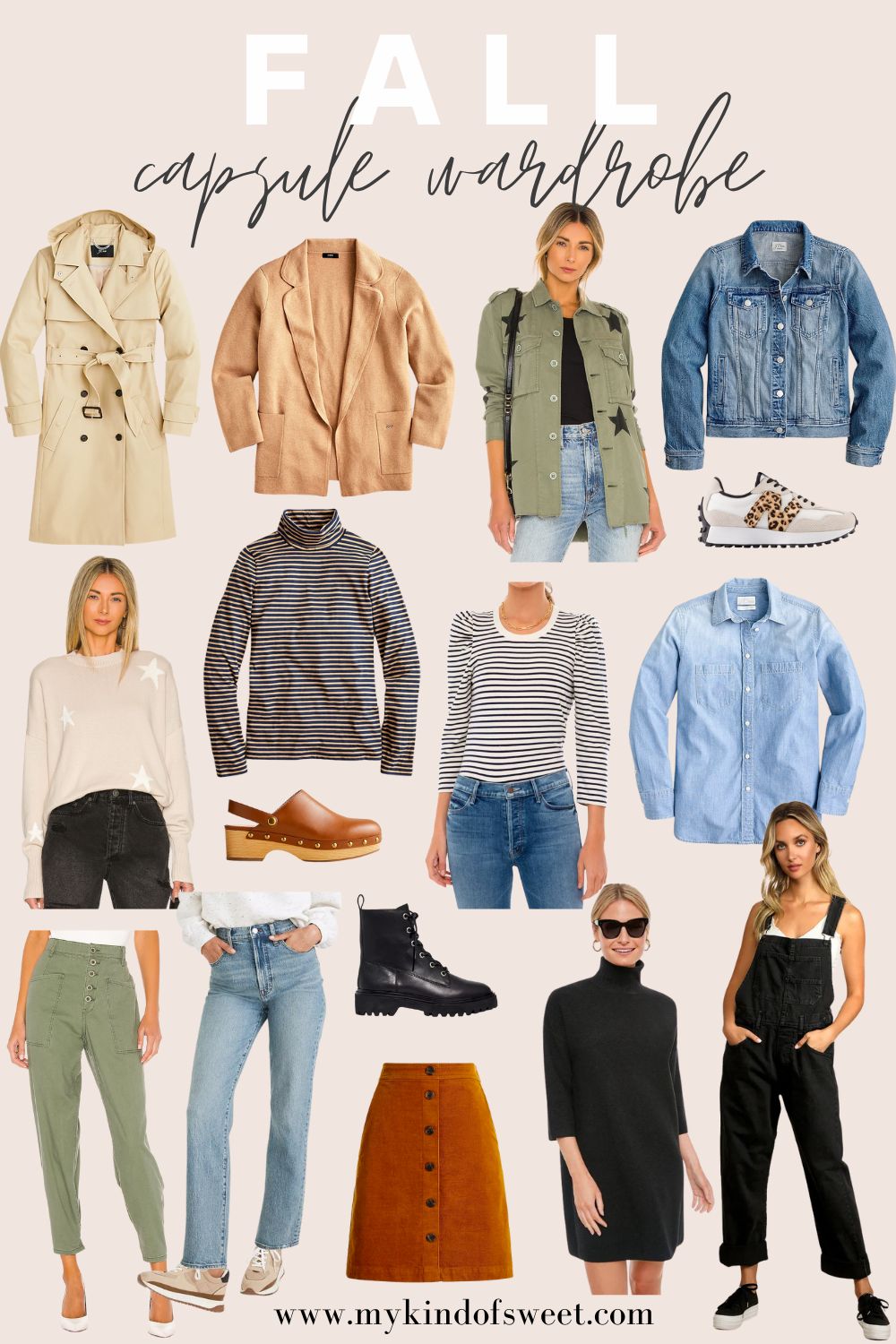 A fall capsule wardrobe graphic