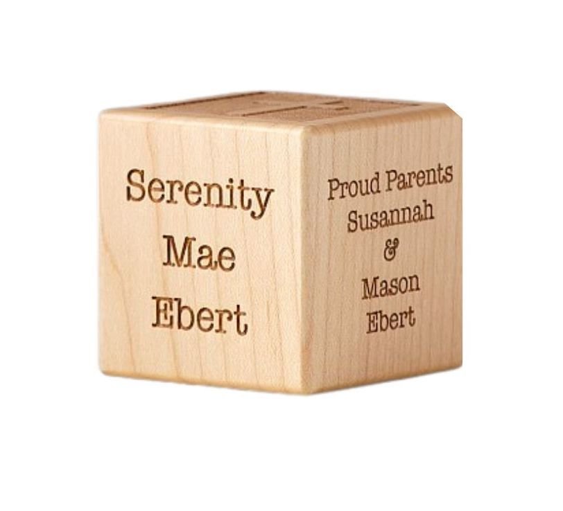 Wooden Christening keepsake block