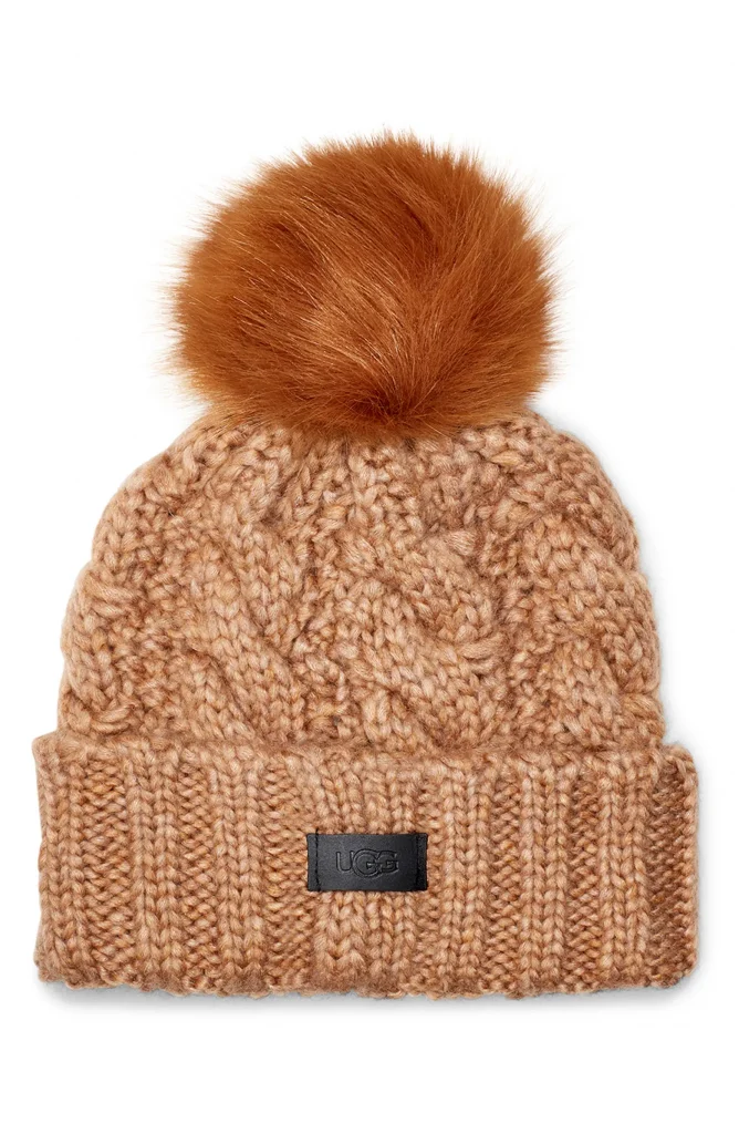 UGG FAUX FUR POM BEANIE