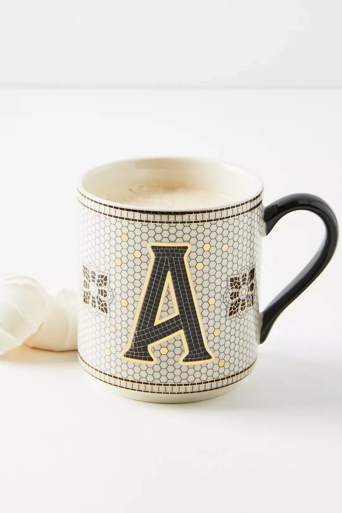 TILED MONOGRAM MUG