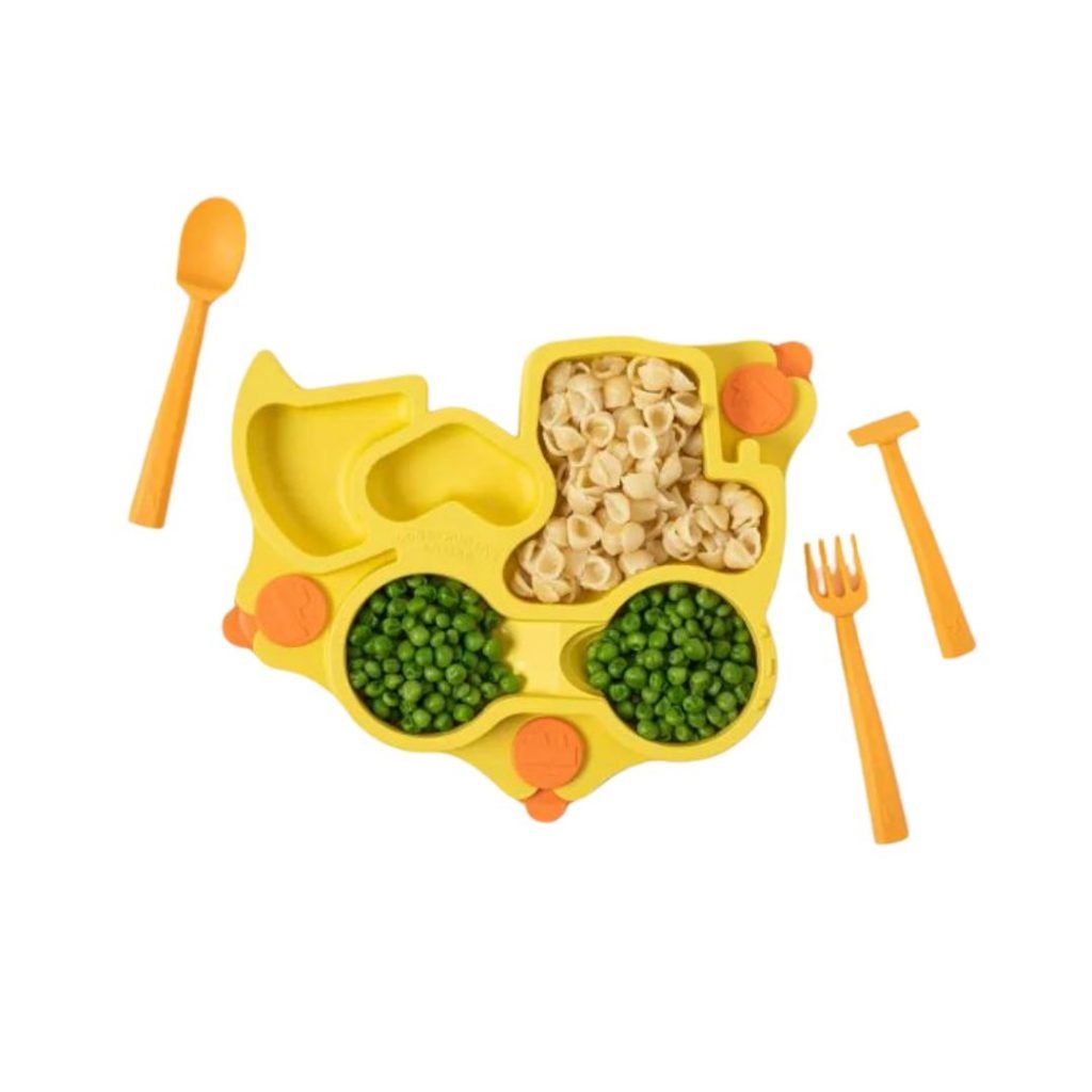 CONSTRUCTION TRUCK PLATE + UTENSILS