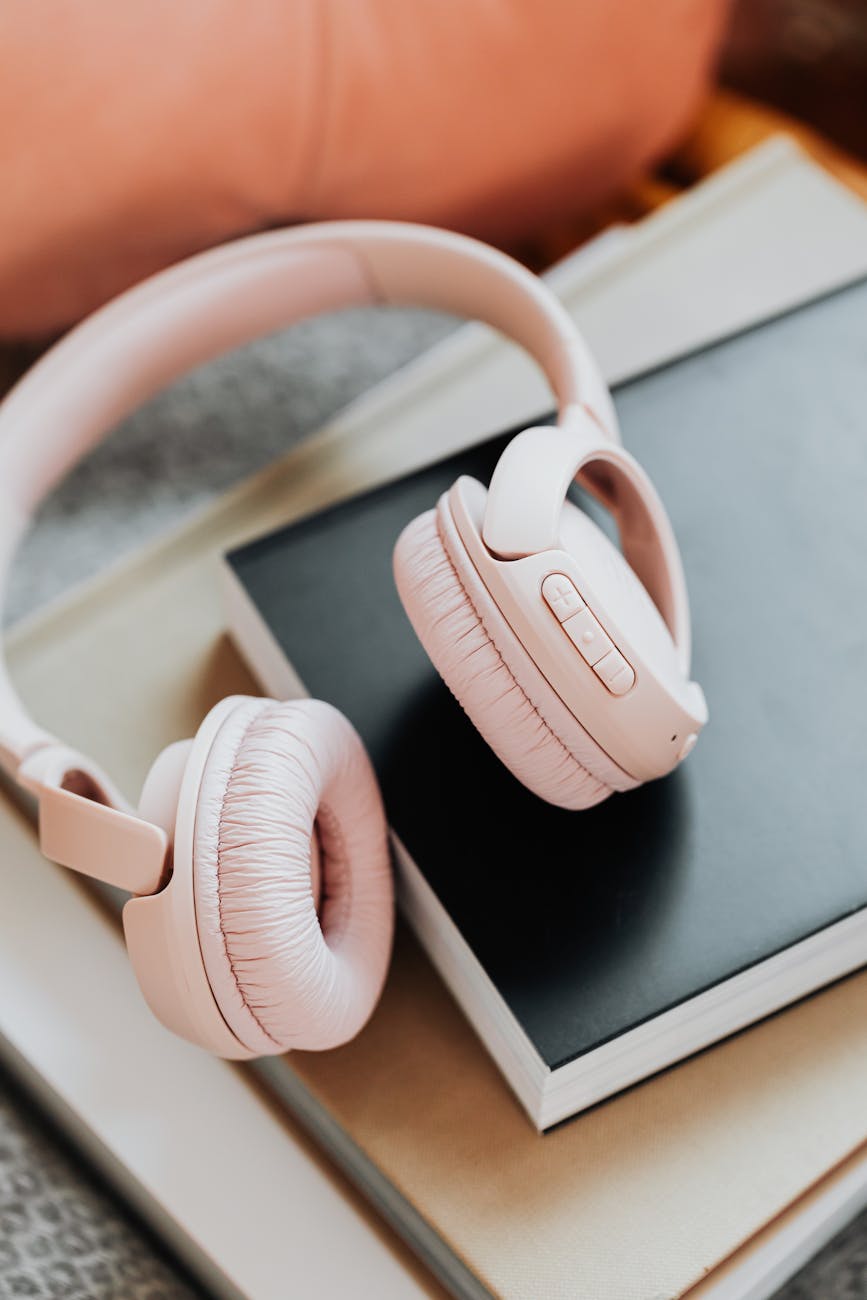 close up shot of wireless headphones